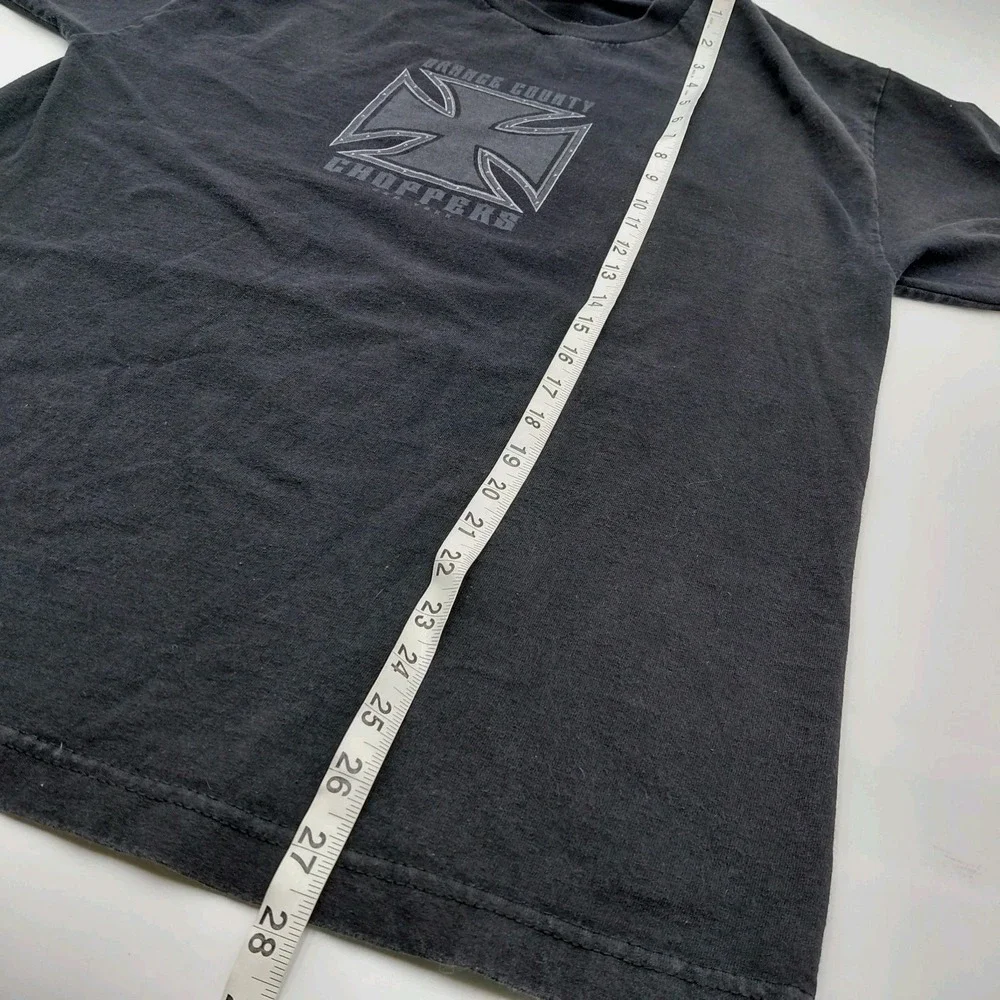 Vtg Y2K Orange County Choppers New York Tee Shirt Mens L Double Sided 2003 Black